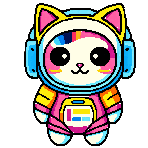 Astro Kitty — a tiny astronaut cat in a space helmet